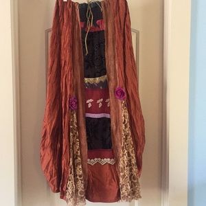 Patchwork velvet lace and flowers skirt